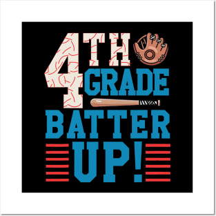 4th Grade Batter Up Back to school for baseball Player Posters and Art